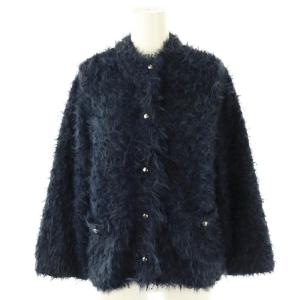 24AW テープシャギーカーディガン ニット 2 紺 /MI OS