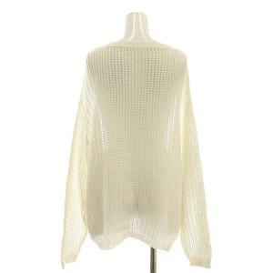 Whim Gazette WhimGazette メッシュプルオーバー ニット セーター 長袖 F 白 ホワイト /AT OS