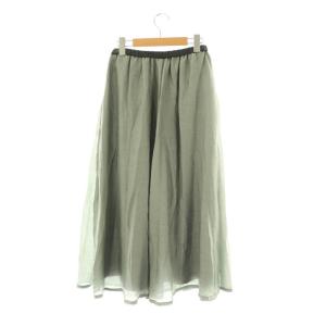 pas de calais イージースカート フレアスカート ロング 36 グレー /DF OS