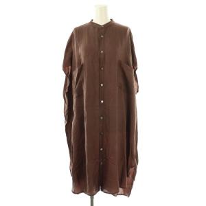ノースリーブ ワンピース シャツワンピース ひざ丈 36 ブラウン /DF OS