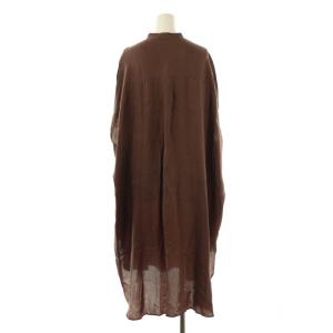 pas de calais ノースリーブ ワンピース シャツワンピース ひざ丈 36 ブラウン /DF OS