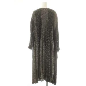 maison de soil 総柄 ピンタック ギャザー ワンピース 2 黒 ベージュ /MI OS