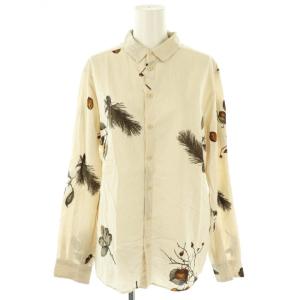 総柄 長袖シャツ 36 ベージュ /DF OS