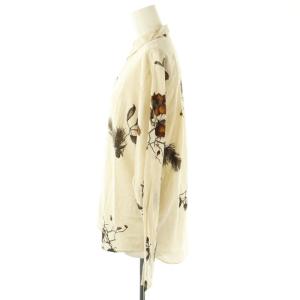 pas de calais 総柄 長袖シャツ 36 ベージュ /DF OS