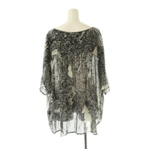 pas de calais 総柄 ブラウス パンツ セットアップ 上下 36 黒 ブラック /AT OS