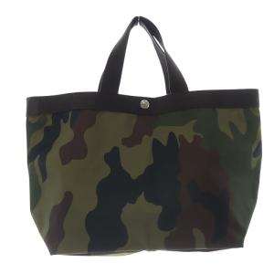 カモフラージュ コーデュラスクエアトートB5 ハンドバッグ カーキ 緑 704W /SR30