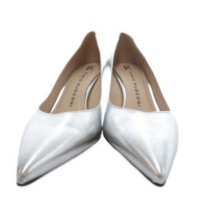 FABIO RUSCONI パンプス ポインテッドトゥ レザー 37 シルバーカラー /JS