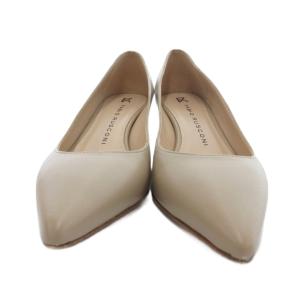 FABIO RUSCONI パンプス ポインテッドトゥ レザー 37 ベージュ /JS