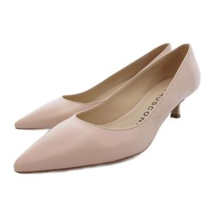パンプス ポインテッドトゥ レザー 37 ピンク /JS