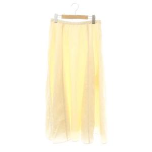 24AW ナイロンサテンボリュームスカート フレア ロング 38 ナチュラル /HK OS