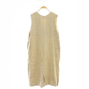 かぐれ リネンボックスワンピース ロング ノースリーブ F ベージュ /HK OS