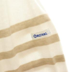ORCIVAL RACHEL パネルボーダーバスクシャツ カットソー Tシャツ 長袖 6 ホワイト ベージュ /DF OS