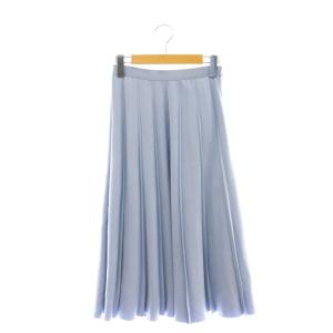 24AW フェイクスエードプリーツスカート ミモレ ロング 34 青 ブルー /AT OS