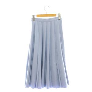 ANAYI 24AW フェイクスエードプリーツスカート ミモレ ロング 34 青 ブルー /AT OS