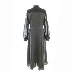ANAYI 24AW シアーコンビフレア ワンピース 36 ブラック ホワイト