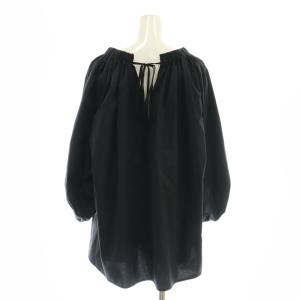 AP STUDIO アパルトモン ポリエステルコットンギャザーブラウス 黒 /MI OS