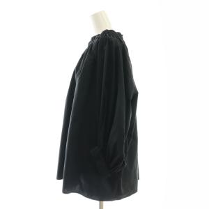 AP STUDIO アパルトモン ポリエステルコットンギャザーブラウス 黒 /MI OS