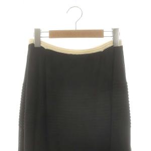 Cruciani シルク フレアスカート ニット 42 ブラック アイボリー /ES OS