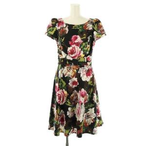 半袖フラワーワンピース 膝丈 36 マルチカラー /DO OS