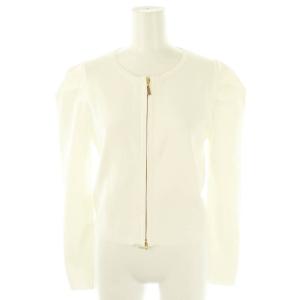 25SS ダブルジップニット 手洗い可能 ジャケット ノーカラー 1 ホワイト /HK OS