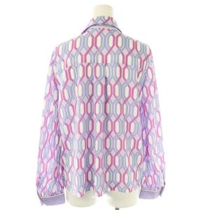 PINKY&DIANNE 24AW ジオメトリックラインプリントブラウス 長袖 38 ラベンダー /HK OS