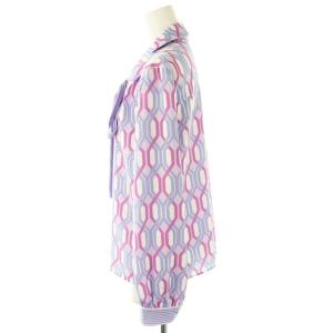 PINKY&DIANNE 24AW ジオメトリックラインプリントブラウス 長袖 38 ラベンダー /HK OS