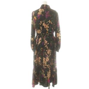 GRACE CONTINENTAL ローズオーナメントプリントワンピース 36 ブラック