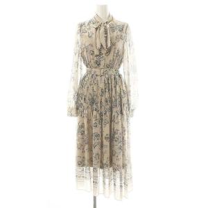 オリエンタルプリントワンピース 36 ベージュ