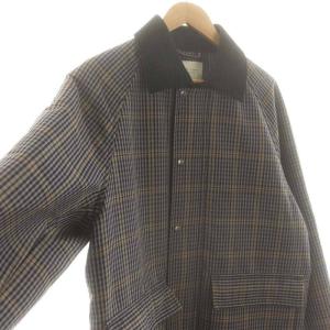 PUBLIC TOKYO ハンティング コート アウター 中綿 ジップアップ スナップボタン チェック 2 グレー 黒 青 /NR