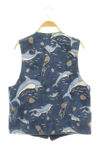 Engineered Garments イルカ柄 リバーシブル ベスト ジレ 紺 ネイビー /AT OS AD