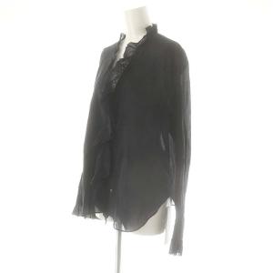 GALERIE VIE 24SS インドコットンフリルシャツ シアー F ブラック /DO OS SH