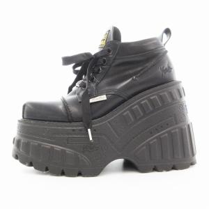 YOSUKE 30 SANMARU 2601125 厚底スニーカー スクエアトゥ 24.5cm 黒 ブラック /UO