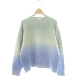 23AW Dip Dye ニットトップ セーター 長袖 アルパカ混 36 ミントグリーン ブルー /ES