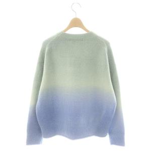 LE CIEL BLEU 23AW Dip Dye ニットトップ セーター 長袖 アルパカ混 36 ミントグリーン ブルー /ES