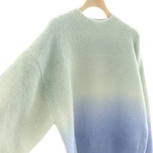LE CIEL BLEU 23AW Dip Dye ニットトップ セーター 長袖 アルパカ混 36 ミントグリーン ブルー /ES