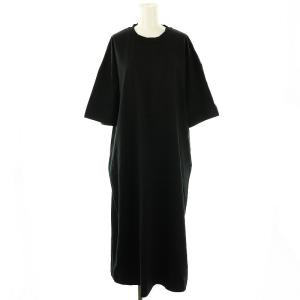 SUVIN60/2 OVERSIZED DRESS ワンピース ロング 五分袖 02 ブラック /HK