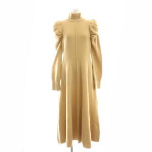 23AW パフスリーブニットワンピース ロング M ベージュ /DF OS