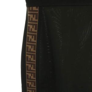 FENDI FQ7018 サイドズッカ柄ジャージータイトスカート 40 ブラック