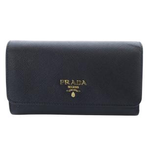 PRADA 黒 財布 三角プレート 財布 二つ折り 小銭入れ ラウンドファスナー