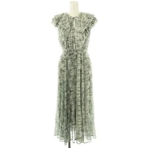 幾何プリントフリルプリーツワンピース インナー付き 1 グレー /MI OS