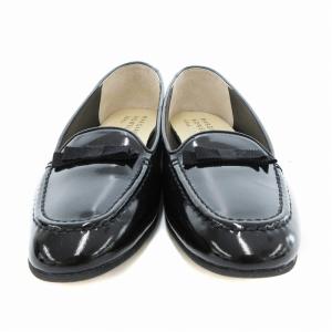 MHL. idea ローファー スリッポン エナメル リボン 23.5cm 黒 ブラック /JS