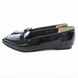 MHL. idea ローファー スリッポン エナメル リボン 23.5cm 黒 ブラック /JS