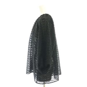 23区 24AW【洗える】へアリ?カットジャカード ブラウス 七分袖 11 黒 ブラック /AT OS