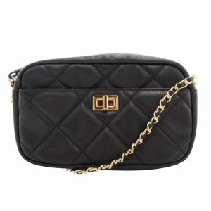 vingt-trois 美品 24SS ショルダーバッグ キルティング レザー チェーン 黒 ブラック