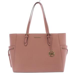 23年 VOYAGER サフィアーノ レザー トート ラージ ハンドバッグ ロゴ ピンク /SR5