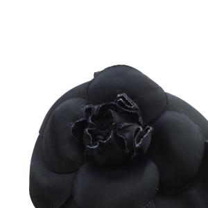 CHANEL カメリア コサージュ ピンブローチ 黒 ブラック /SR26 OH