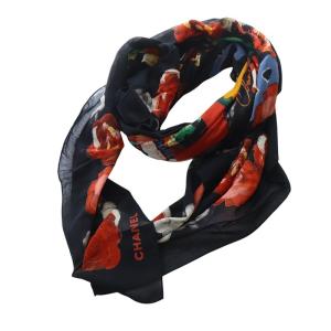 ストール 大判 カメリア ブラック