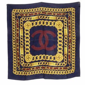 31 RUE CAMBON シルクスカーフ 総柄 紺 ネイビー /SR26 OH