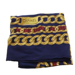 CHANEL 31 RUE CAMBON シルクスカーフ 総柄 紺 ネイビー /SR26 OH
