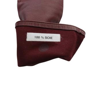 ALAIA ロンググローブ 手袋 レザー ボルドー /YO14